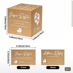 Diaper Raffle Box and Advice Cards Set
